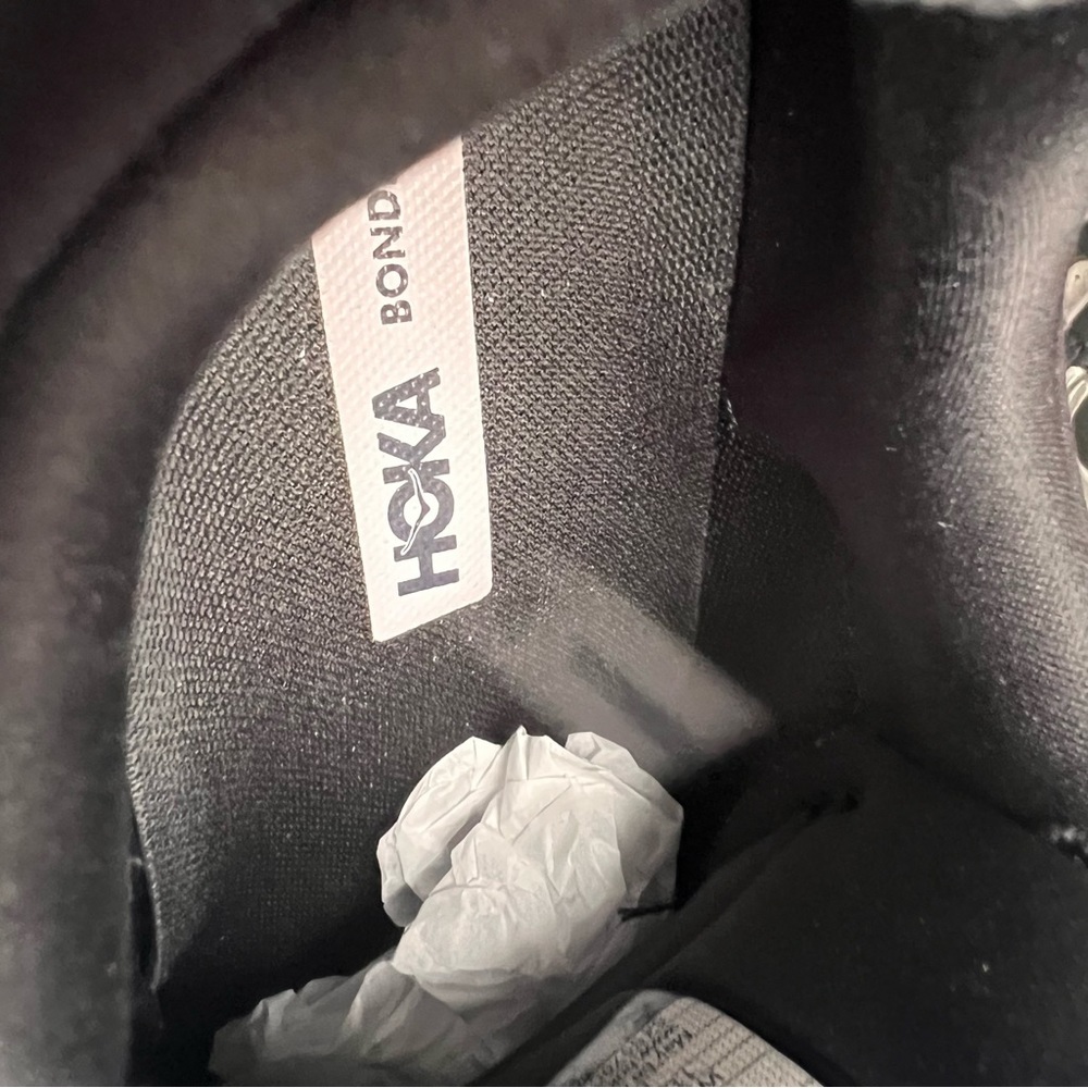 Hoka One One Bondi 8 Women's Wide Cushioned Running Shoe Sneaker Black White 8.5 - Picture 16 of 17